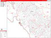 San Leandro  Wall Map Red Line Style